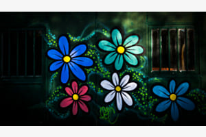 Farbe von dem Gefängnisfenster
