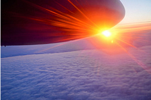 Sunrise in Greenland - Flight Kangerlussuaq to Ilulissat 