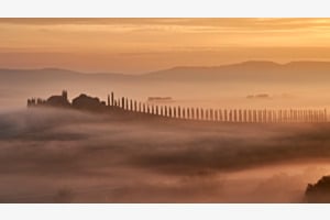 Nebelstille im Val d'Orcia