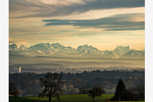 Abendstimmung mit Alpensicht