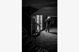Man waiting backstage