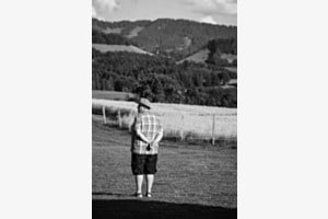 Man waiting on field