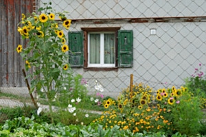 Garten bei altem Bauernhof