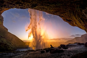 Sonnenuntergang am Seljalandsfoss