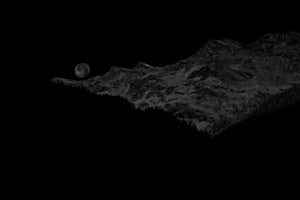 So still die Nacht. B&W Infrarot Mond über Valposchiavo
