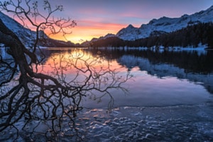 Sonnenuntergang beim Silsersse