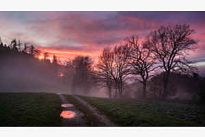 Pfütze im Abendrot Pfütze im Abendrot