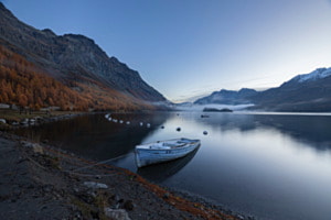 Sonnenaufgang am Silsersee