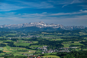 Herisch und Gossau vor dem Säntis