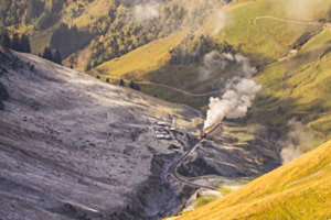 mit Dampf den Berg hoch