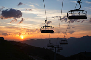 sunset at the resort