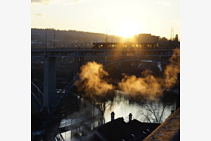 Kirchenfeldbrücke zur goldenen Stunde