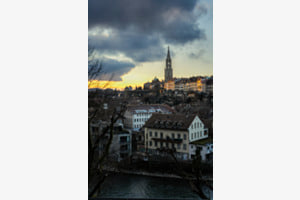 Sonnenuntergang über der Stadt Bern