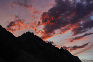 Sonnenuntergang in den Anden