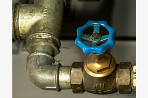 Altes Ventilrad in blau
