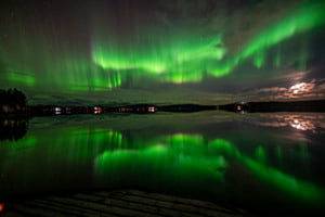 Nordlicht Spiegelung im Herbst