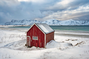 Eisige Landschaft mit Warmton