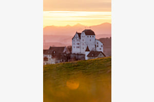 Sonnenuntergang am Schloss Wildegg