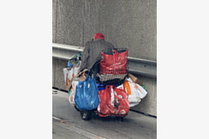 Schutz suchend bei Regen