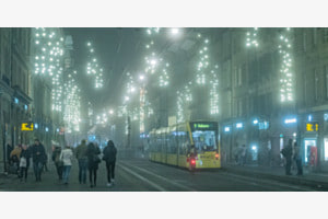 Weihnachtseinkauf im Nebel