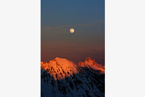 Sunset moonrise