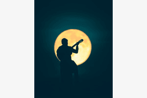 Serenade to the moon (self portrait)
