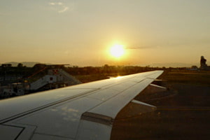 Sonnenuntergang vor dem Start