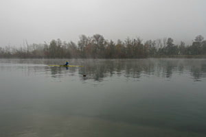Wohlensee mit Kanufahrer
