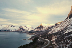 Snow mountains in Senja, Norway