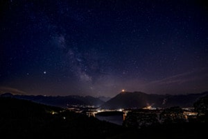 Spiezerbucht unter dem sternenhimmel
