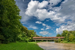 Thurbrücke bei Alten mit Hochwasser