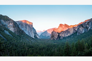Sunset on Yosemite Valley