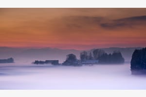 Bodennebel im Abendrot Bodennebel im Abendrot