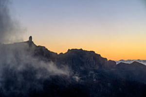 Foggy sunset