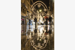Regenwetter im Advent in der Basler Freienstrasse