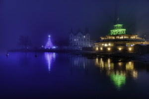Magie de Noël dans le brouillard