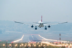 Einschweben bei Abendnebel Einschweben bei Abendnebel