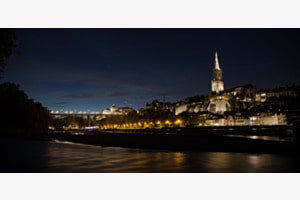 Stadt Bern bei Nacht
