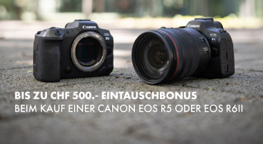 Canon bis zu CHF 500.- Eintauschprämie beim Kauf einer EOS R5 oder EOS R6 II