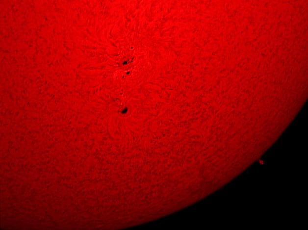 Granulation, Sonnenflecken, Protuberanz   