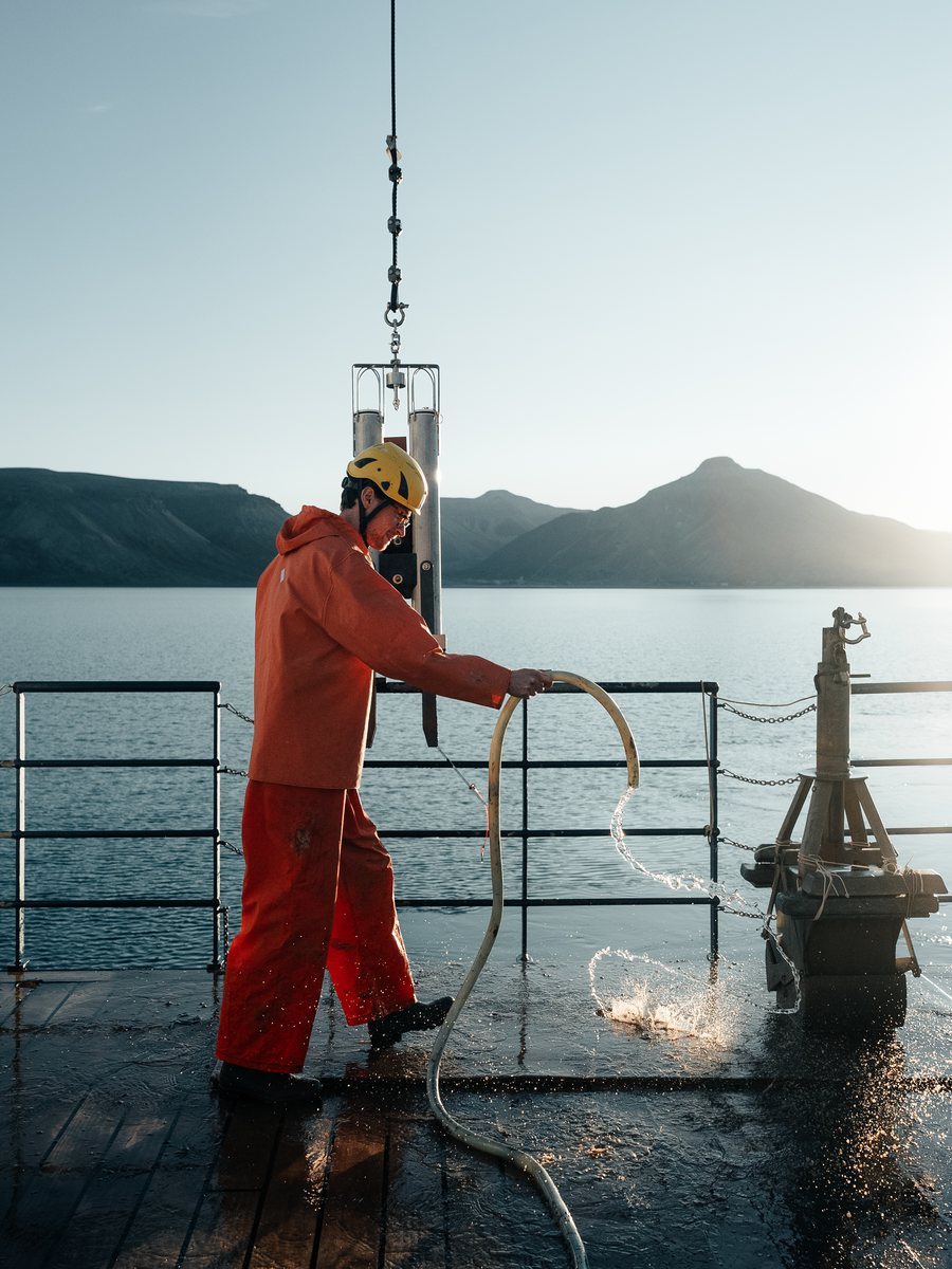 Sampling an Deck der R/V Skagerak